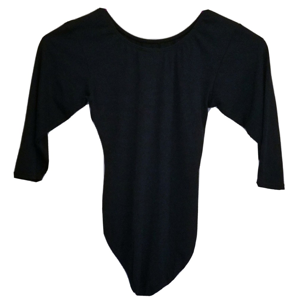 Jacques Moret Girls Long Sleeve Dance Gymnastics Leotard Bodysuit Youth Sz 10/12
